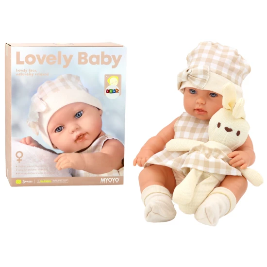Lėlė kūdikis nešynėje su rusvais rūbais Lėlės ir žaidimų rinkiniai