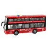 Battery Operated Double Decker Bus Lights Sounds Friction Drive Red Žaisliniai automobiliai