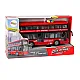 Battery Operated Double Decker Bus Lights Sounds Friction Drive Red Žaisliniai automobiliai