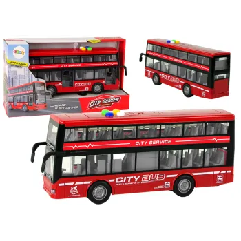Akumuliatorinis raudonas dviaukštis autobusas