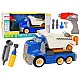 Blue Cartoon Turning Tipper DIY Truck Darbo įrankiai