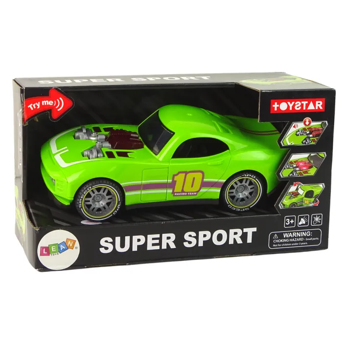 Car 1:14 Car Green Sports Sound Lights Vehicle Žaisliniai automobiliai