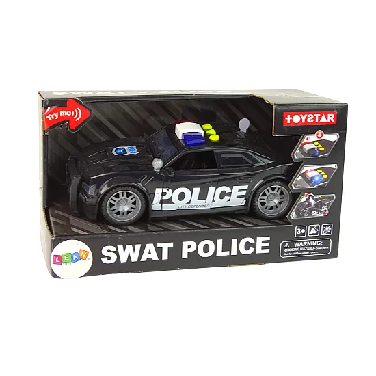 Car Police 1:14 Lights Sounds Black Žaisliniai automobiliai