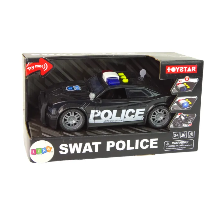 Car Police 1:14 Lights Sounds Black Žaisliniai automobiliai