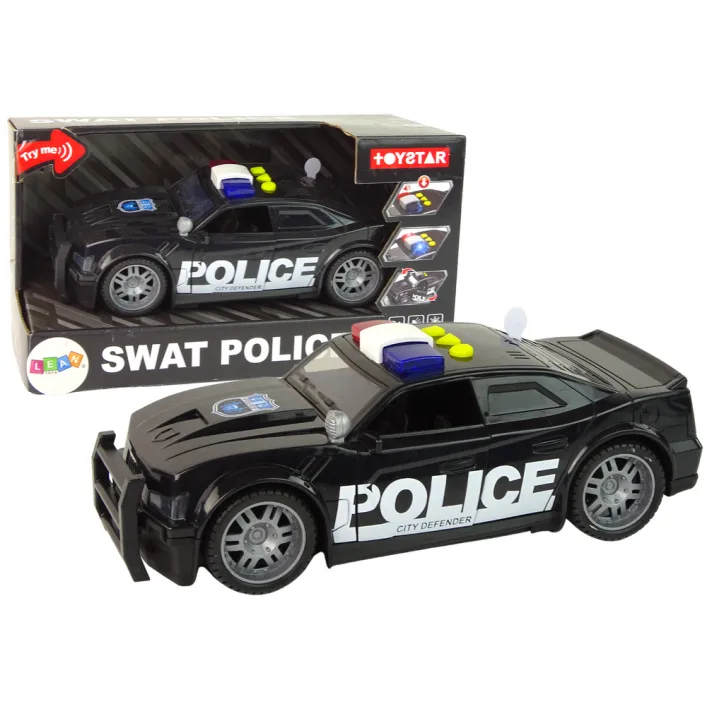 Car Police 1:14 Lights Sounds Black Žaisliniai automobiliai