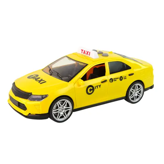 Car Taxi Vehicle 1:14 Lights Sounds Yellow Žaisliniai automobiliai