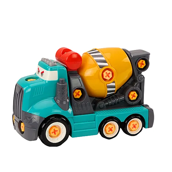 Cartoon Concrete Mixer Truck DIY Turning Turquoise Darba rīki