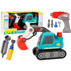 Išardomas turkio spalvos ekskavatorius