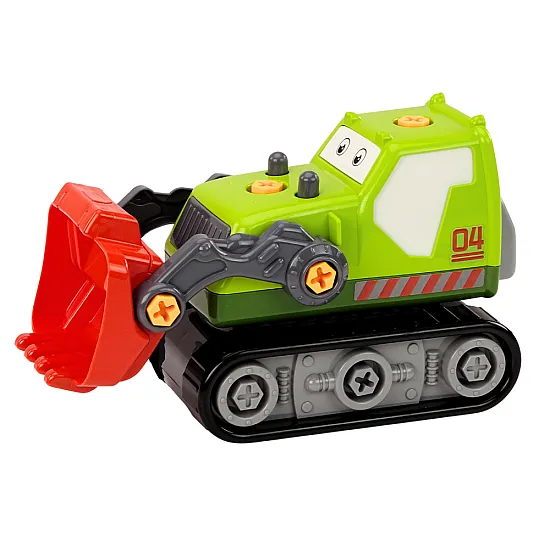 Cartoon Crawler Excavator To Disassemble DIY Green Darba rīki