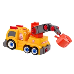 Išardomas oranžinis sunkvežimis