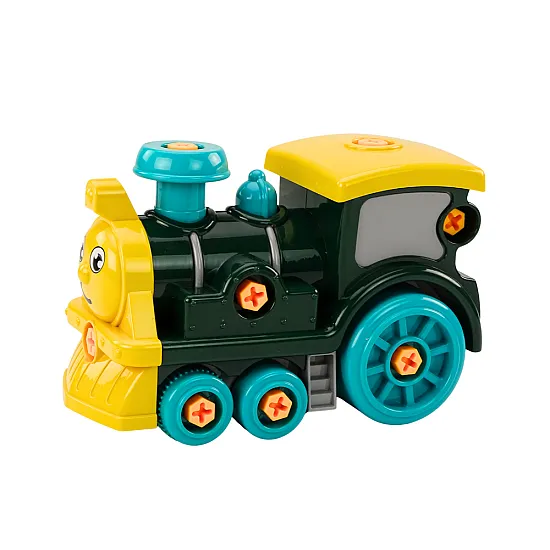 Cartoon Turning Locomotive DIY Green Darbo įrankiai