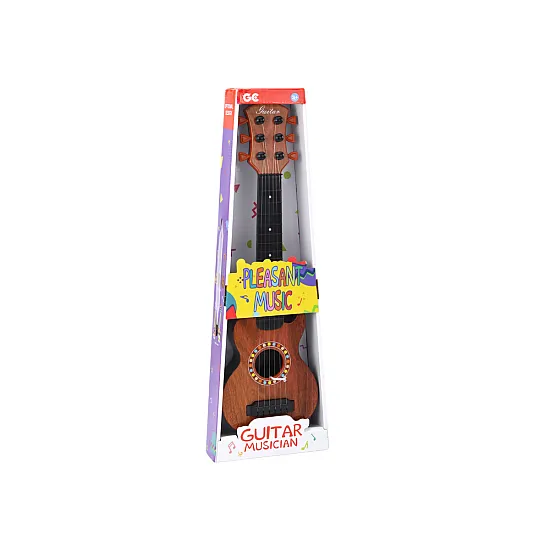 Vaikiška medinė žaislinė ruda gitara Muzikos instrumentai