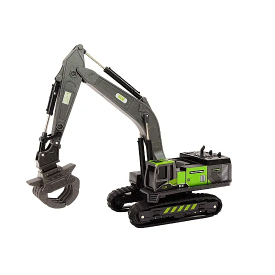 Crawler Excavator Grapple Drilling Rig Bucket 1:55 Black-Green Žaisliniai automobiliai