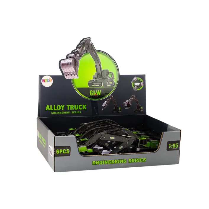 Crawler Excavator Grapple Drilling Rig Bucket 1:55 Black-Green Žaisliniai automobiliai