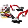 Crawler Excavator White and Red Metal Bucket Žaisliniai automobiliai