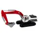 Crawler Excavator White and Red Metal Bucket Žaisliniai automobiliai