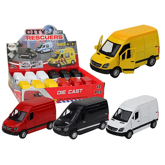 Delivery Car 1:32 Lights Sounds Red Black Yellow White Samochody-zabawki