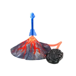 Ugnikalnis su dinozaurų formos raketomis