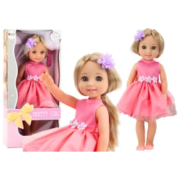 Ilgaplaukė lėlė su suknele ir šukomis 38 cm