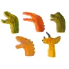 Dinozaurų formos pirštų lėlyčių rinkinys 5 vnt Dinozaurai