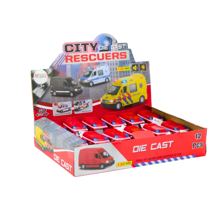 Fire Truck 1:32 Opening Doors Lights Sounds Drive Red Žaisliniai automobiliai