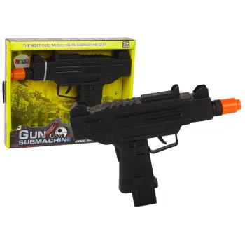 Czarny pistolet dla dzieci z efektem dźwiękowym