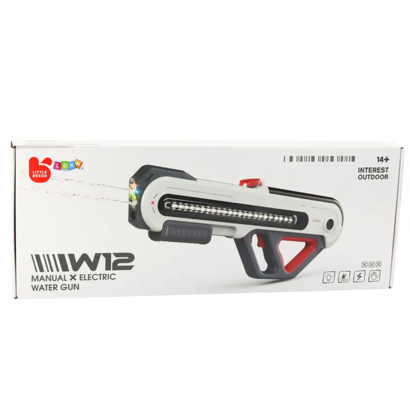 Large Gun Rifle W12 Electric Water LED White 60cm Šautuvai