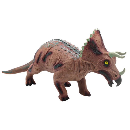 Didelė rudo Triceratops dinosauro figurėlė su garso efektu Dinozaurai