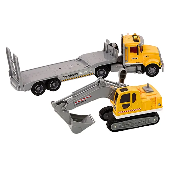 Lora Truck Crawler Excavator Lights Sounds Drive Yellow Žaisliniai automobiliai