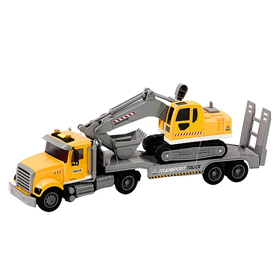 Lora Truck Crawler Excavator Lights Sounds Drive Yellow Žaisliniai automobiliai