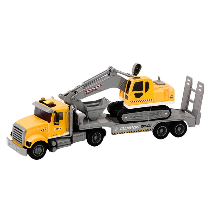 Lora Truck Crawler Excavator Lights Sounds Drive Yellow Žaisliniai automobiliai