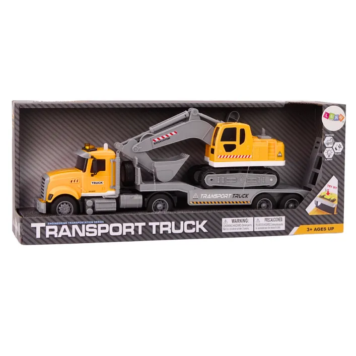 Lora Truck Crawler Excavator Lights Sounds Drive Yellow Žaisliniai automobiliai