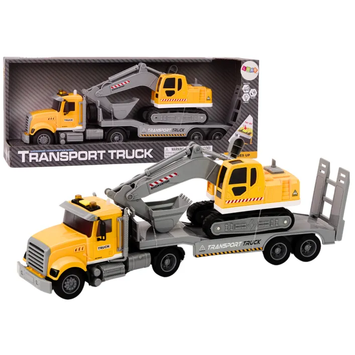 Lora Truck Crawler Excavator Lights Sounds Drive Yellow Žaisliniai automobiliai