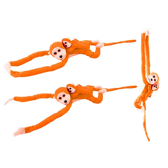 Mascot Plush Monkey with Baby, Orange 90 cm Pliušiniai žaislai