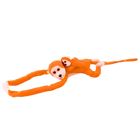 Mascot Plush Monkey with Baby, Orange 90 cm Pliušiniai žaislai