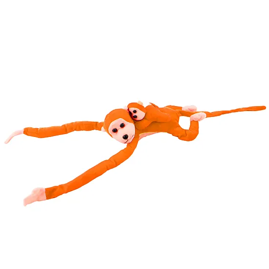 Mascot Plush Monkey with Baby, Orange 90 cm Pliušiniai žaislai