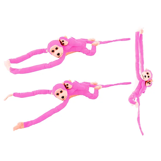 Mascot Plush Monkey with Baby, Pink 90 cm Pliušiniai žaislai