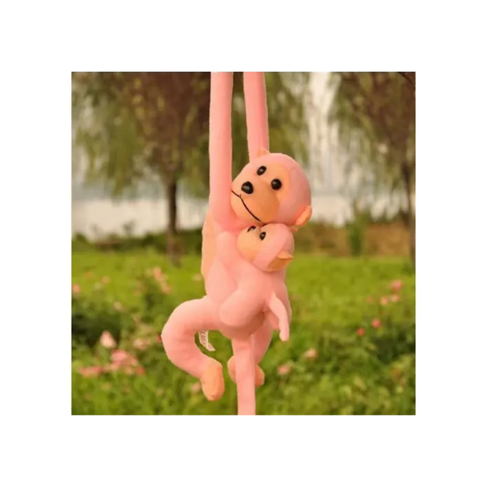Mascot Plush Monkey with Baby, Pink 90 cm Pliušiniai žaislai