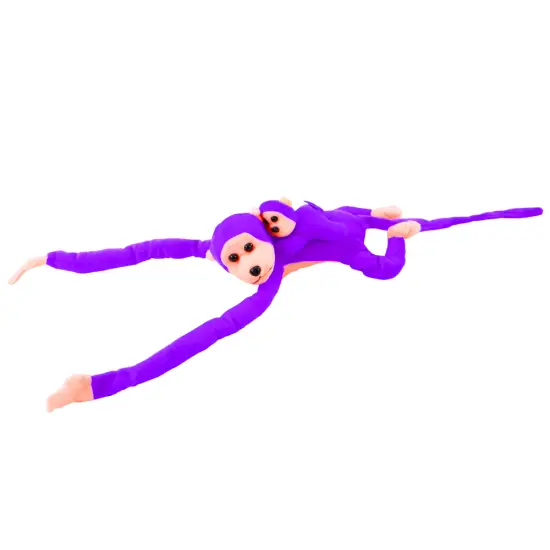 Mascot Plush Monkey with Baby, Purple 70 cm Pliušiniai žaislai