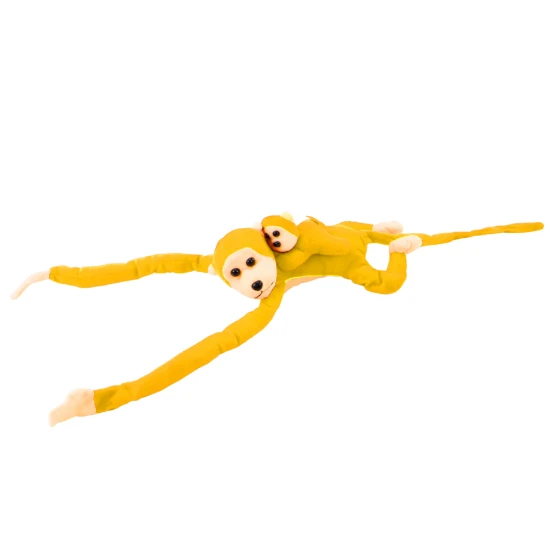 Mascot Plush Monkey with Baby, Yellow 90 cm Pliušiniai žaislai