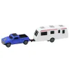 Set of Metal Car with Camper Trailer Blue Žaisliniai automobiliai