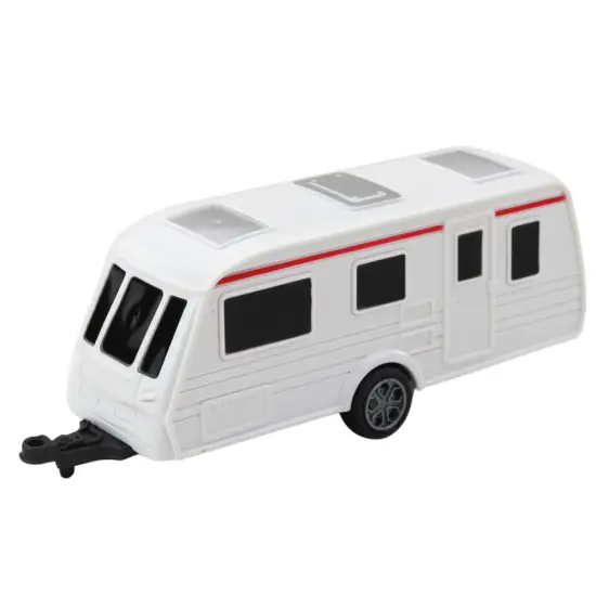 Set of Metal Car with Camper Trailer Blue Žaisliniai automobiliai