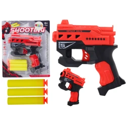 Raudonas mini pistoletas su putplasčio šoviniais