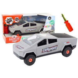 Išardomas pilkas automobilis