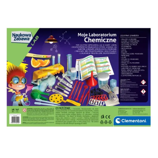 My Chemical Laboratory Set Polish Language Clementoni 60250 Lavinamieji