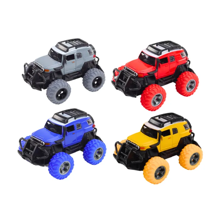 Off-Road Car 1:32 Metal Rubber Wheels Lights Sounds Drive Žaisliniai automobiliai