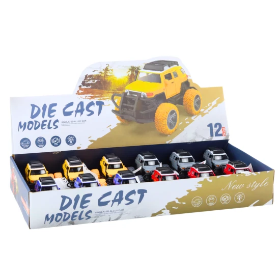 Off-Road Car 1:32 Metal Rubber Wheels Lights Sounds Drive Žaisliniai automobiliai