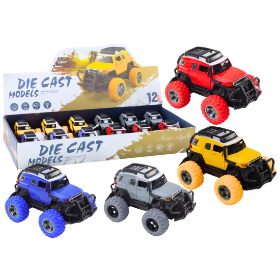 Off-Road Car 1:32 Metal Rubber Wheels Lights Sounds Drive Žaisliniai automobiliai