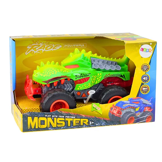 Off-Road Car Dinosaur T-Rex Lights Sounds Drive Green Toy cars