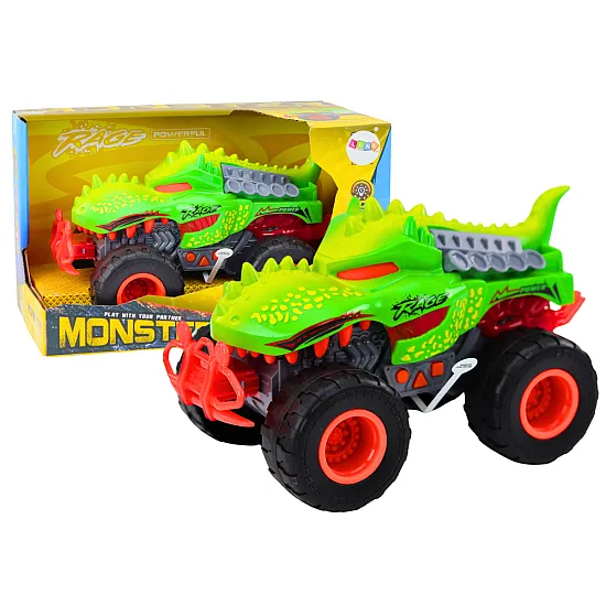 Off-Road Car Dinosaur T-Rex Lights Sounds Drive Green Toy cars